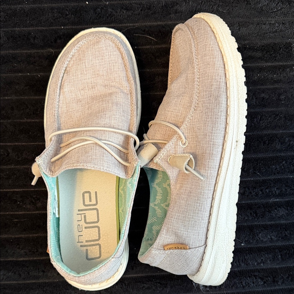 Hey Dude Woman’s Wally  Linen Casual Shoes - Light Beige